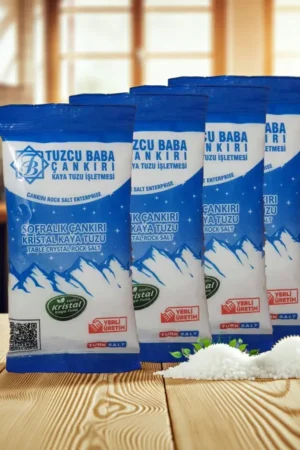 1Kg Sofralık Çankırı Kristal Kaya Tuzu 84 Mineralli 250g X 4 paket